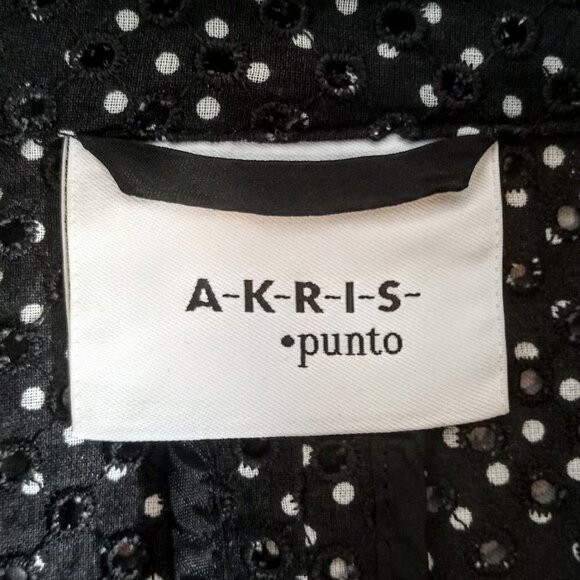 Akris Punto Polka Dot Eyelet Short Sleeve Cotton Blazer - Picture 4 of 7